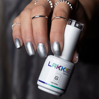 LAKKIE Gellak Sublime Silver. Zilveren Titanium gellak. Voor een prachtige metallic effect op jouw nagels. 