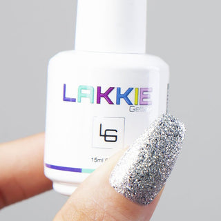 Zilveren glitter gellak