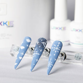 Winter nail art set, met sneeuwvlokken, wolken en sterren