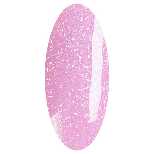 LAKKIE Pink Reflection is een roze kleur gel nagellak, met zilveren glitters.