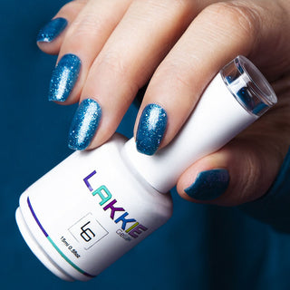 Blauwe glitter gelnagellak 